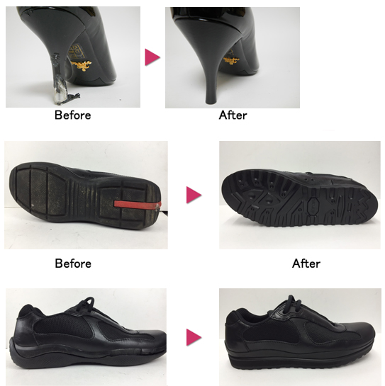 プラダ Prada の靴修理 メンテナンス